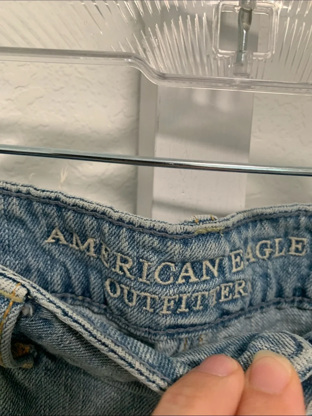Y2K American Eagle Outfitters Light Blue Distressed Denim Shorts